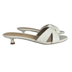 Wetkiss Kitten Heel Sandals Shoes Womens 8.5 White New In Box